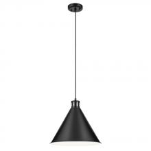  52177BK - Zailey 14.25" 1-Light Cone Pendant in Black