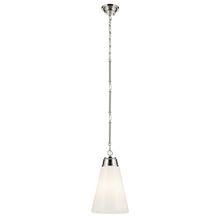  52661PN - Marsailli 19" 1-Light Medium Pendant with Opal Glass in Brushed Nickel