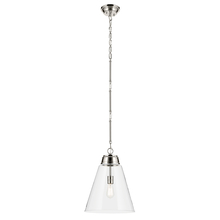  52662PNCLR - Marsailli 19.75" 1-Light Large Pendant with Clear Glass in Brushed Nickel