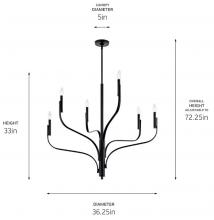  52673BK - Chandelier 6Lt