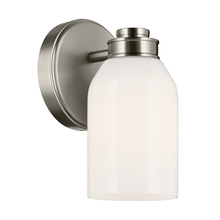  55200NI - Shae 8.25" 1-Light Wall Sconce with White Opal Glass in Brushed Nickel