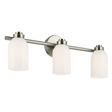  55202NI - Shae 24.25" 3-Light Vanity Light with White Opal Glass in Brushed Nickel