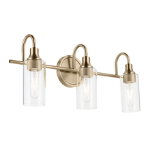  55211CPZ - Kavi 23" 3-Light Vanity Light with Clear Glass in Champagne Bronze