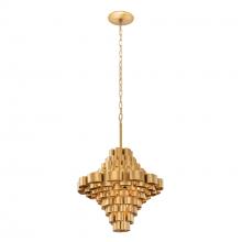  369F05AGCB - Totally Tubular 5-Lt Foyer - Antique Gold/Carbon Black