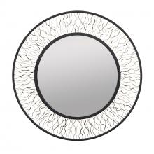  380MI30AMBFG - Estela 30-in Round Wall Mirror - Matte Black/French Gold