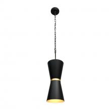  390P02MBFG - Mad Hatter 2-Lt   Pendant - Matte Black/French Gold