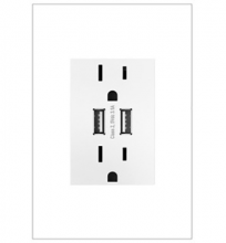  ARTRUSB153W4 - adorne® Dual-USB Outlet , White