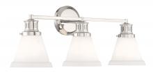  2403-PN-MO - Alden Bath Light - Polished Nickel, Matte Opal