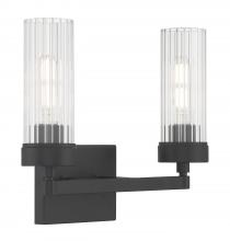  2612-MB-CL - Lida Glass Bath Light - Matte Black