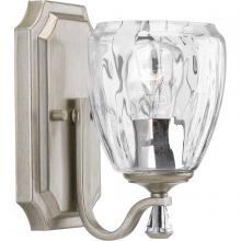  P300116-134 - Anjoux Collection One-Light Silver Ridge Clear Water Glass Luxe Bath Vanity Light