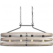  P400097-143 - Gulliver Collection Four-Light Graphite Coastal Linear Chandelier Light