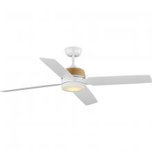  P250097-028-30 - Schaffer II Collection 56 in. Four-Blade Satin White Modern Organic Ceiling Fan with Integrated LED