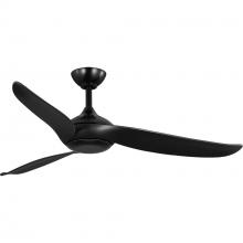  P250105-31M-30 - Conte Collection 52-in Three-Blade Matte Black Contemporary Ceiling Fan with Matte Black Blades