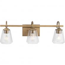  P300474-196 - Martenne Collection Three-Light Aged Bronze Modern Farmhouse Vanity Light