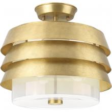  P350141-160 - POINT DUMEÂ® byJeffrey Alan Marks for Progress Lighting Sandbar Collection Brushed Brass Semi-Flush