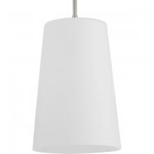  P500430-009 - Clarion Collection One-Light Brushed Nickel Etched White Transitional Pendant