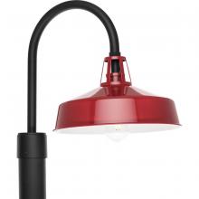  P540103-039 - Cedar Springs Collection One-Light Red Metal Shade Farmhouse Outdoor Post Lantern