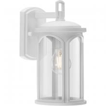  P560087-028 - Gables Collection One-Light Coastal Satin White Outdoor Wall Lantern with DURASHIELD