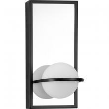  P710105-031-30 - Pearl LED Collection Mid-Century Modern Matte Black Etched Opal Glass Wall Bracket