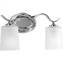  P2019-15 - Inspire Collection Two-Light Polished Chrome Etched Glass Traditional Bath Vanity Light