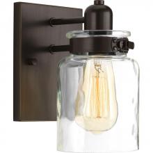  P300045-020 - Calhoun Collection One-Light Antique Bronze Clear Glass Farmhouse Bath Vanity Light