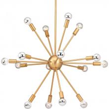  P400041-109 - Ion Collection Sixteen-Light Brushed Bronze Mid-Century Modern Chandelier Light