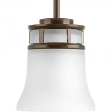  P5066-20 - Cascadia Collection One-Light Antique Bronze Etched Glass Coastal Mini-Pendant Light