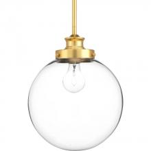  P5070-137 - Penn Collection One-Light Natural Brass Clear Glass Farmhouse Pendant Light