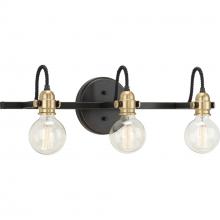  P300191-020 - Axle Collection Three-Light Antique Bronze Vintage Style Bath Vanity Wall Light