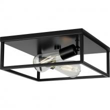  P350200-031 - Perimeter Collection Two-Light Matte Black Modern Style Flush Mount Ceiling Light