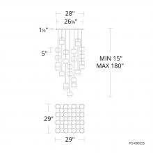  PD-68925S-BK - Banded Chandelier Light