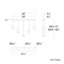 WAC US PD-77505L-BC - Cyllindra Chandelier Light