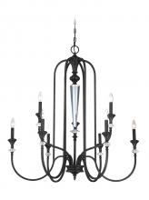  26729-MBS - Boulevard 9 Light Chandelier in Mocha Bronze/Silver Accents