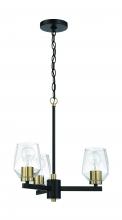  56923-FBSB - Avante Grand 3 Light Chandelier in Flat Black/Satin Brass