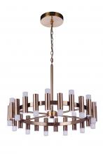  57524-SB-LED - Simple Lux 24 Light LED Chandelier in Satin Brass