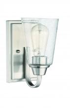  41901-BNK-CS - Grace 1 Light Wall Sconce in Brushed Polished Nickel (Clear Seeded Glass)