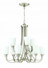  41929-BNK - Grace 9 Light Chandelier in Brushed Polished Nickel