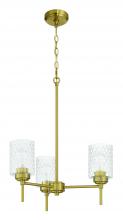  60523-SB - Claire 3 Light Chandelier in Satin Brass