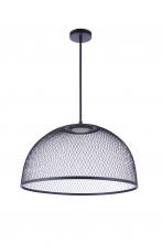  P1005FB-LED - 24.25” Diameter Sculptural Statement Metal Mesh Dome Pendant in Flat Black