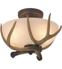  X1611-EB - Antler 2 Light Semi Flush in European Bronze