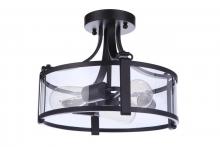  55353-FB - Elliot 3 Light Semi Flush in Flat Black