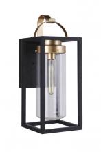  ZA4814-MNSB - Neo 1 Light Medium Outdoor Wall Lantern in Midnight/Satin Brass