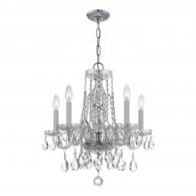  1061-CH-CL-S - Traditional Crystal 5 Light Swarovski Strass Crystal Polished Chrome Chandelier