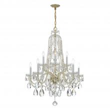  1110-PB-CL-SAQ - Traditional Crystal 10 Light Spectra Crystal Polished Brass Chandelier