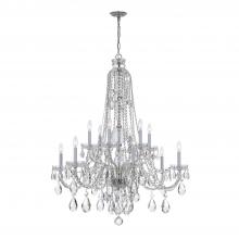  1112-CH-CL-S - Traditional Crystal 12 Light Swarovski Strass Crystal Polished Chrome Chandelier