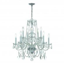  1130-CH-CL-S - Traditional Crystal 10 Light Swarovski Strass Crystal Polished Chrome Chandelier