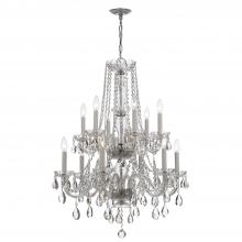  1137-CH-CL-SAQ - Traditional Crystal 12 Light Spectra Crystal Polished Chrome Chandelier