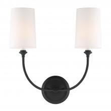  2242-BF - Libby Langdon Sylvan 2 Light Black Forged Sconce