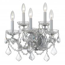  4404-CH-CL-S - Maria Theresa 5 Light Swarovski Strass Crystal Polished Chrome Sconce