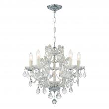  4405-CH-CL-SAQ - Maria Theresa 6 Light Spectra Crystal Polished Chrome Chandelier